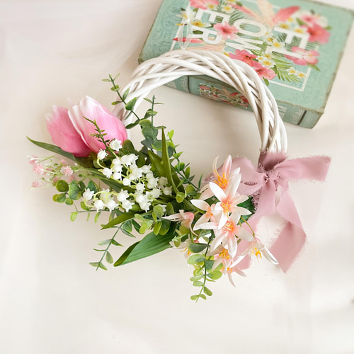 チューリップとすずらんのリース*母の日ギフト リース Peony チューリップとすずらんのリース*母の日ギフト リース Peony