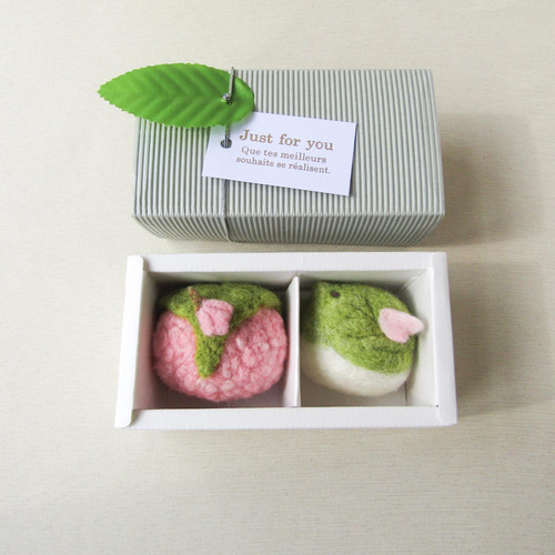 和菓子セット・春 桜餅とうぐいす 羊毛フェルト hinatabokko 通販