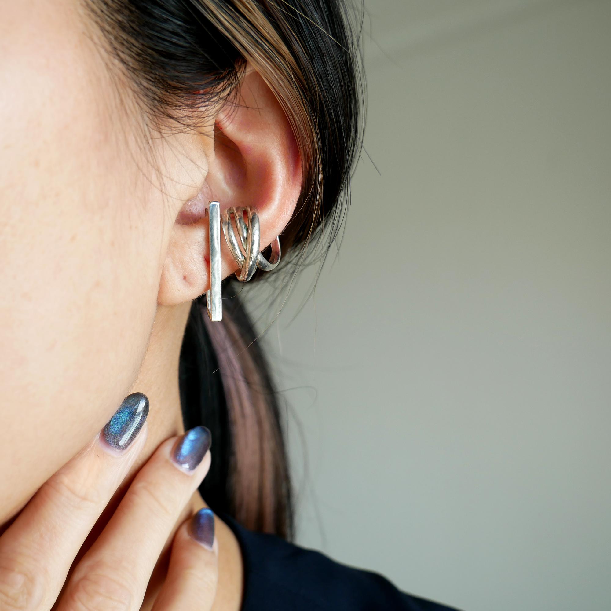 【再販】スワッグイヤカフ バーティカルS / silver　C130