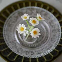 摘んできたお花を飾ったような　さりげなさが可愛い花 マトリカリア ✿クレイフラワーNO.MWＭ1−5 3枚目の画像