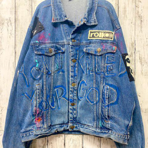 Levi's リメイクジージャン デニムリメイクジャケットパッチワークジャケット リメイク ペイント デニム ジャケット パッチワーク ジャケット