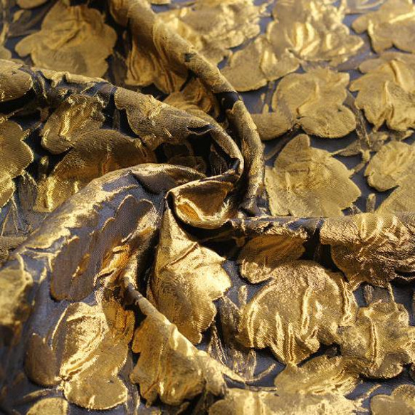 油絵感 金色のレリーフ模様 ジャカード織りの生地 [2699] 8枚目の画像