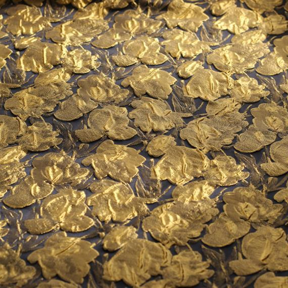 油絵感 金色のレリーフ模様 ジャカード織りの生地 [2699] 4枚目の画像