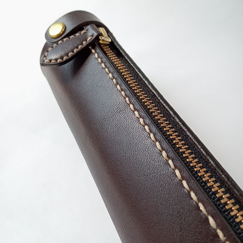 ドラム型レザーペンケース ペン立て ヌメ革 ペンケース TORI