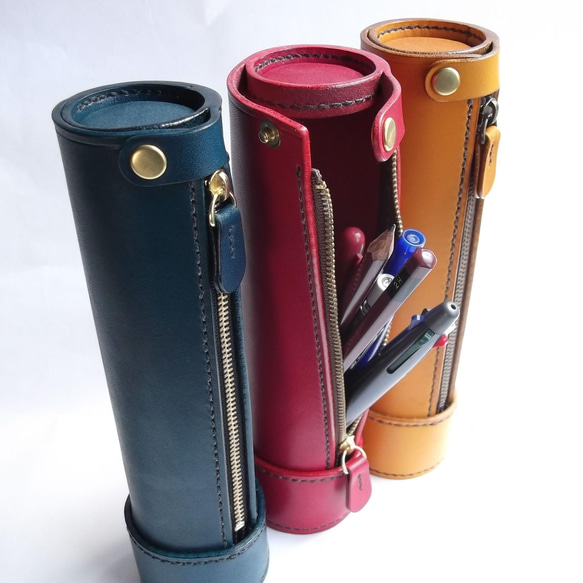 ヌメ革ペン立て 2wayペン立て 一本挿し ヌメ革 ペン・筆記用具 TORI WORKS 通販