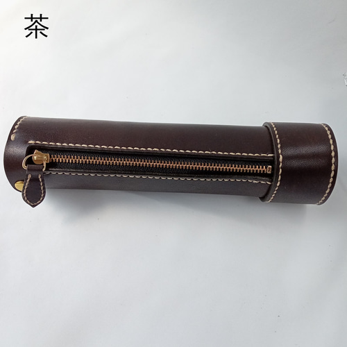 ドラム型レザーペンケース ペン立て ヌメ革 ペンケース TORI