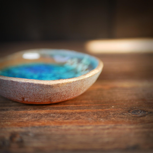 空色みずたまり豆皿  no.38  桜と魚 4枚目の画像