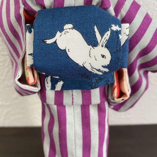 うさぎ柄 付け帯 半巾帯 大兎祭｜うさぎ｜正絹リバーシブル｜浴衣