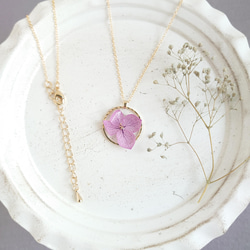 Simple Ring Flower アジサイ pail purple【ネックレス】 6枚目の画像