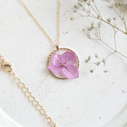 Simple Ring Flower アジサイ pail purple【ネックレス】 2枚目の画像
