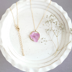 Simple Ring Flower アジサイ pail purple【ネックレス】 4枚目の画像