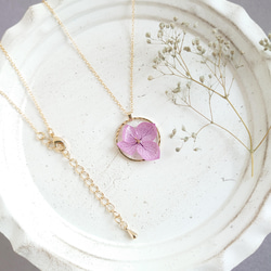 Simple Ring Flower アジサイ pail purple【ネックレス】 3枚目の画像
