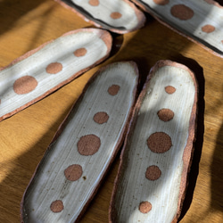 長皿になったよ❣️白いさやの中のお豆さん　長皿　秋刀魚皿　プレート　 11枚目の画像