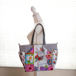 hattomamaロラライハリスNo.17.18別マチトート、ラウンド巾着 ロラライハリス刺繍 トートバッグ＆ショルダーバッグ