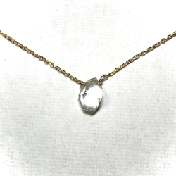 【ハーキマーダイヤモンド】ネックレス14KGF 40m　宝石質AA　ラフカット 3枚目の画像