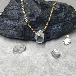 【ハーキマーダイヤモンド】ネックレス14KGF 40m　宝石質AA　ラフカット 2枚目の画像