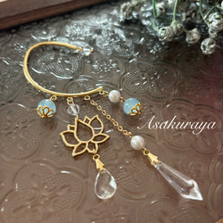 清らかな心 蓮の花のイヤーフック 1枚目の画像