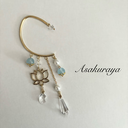 清らかな心 蓮の花のイヤーフック 2枚目の画像