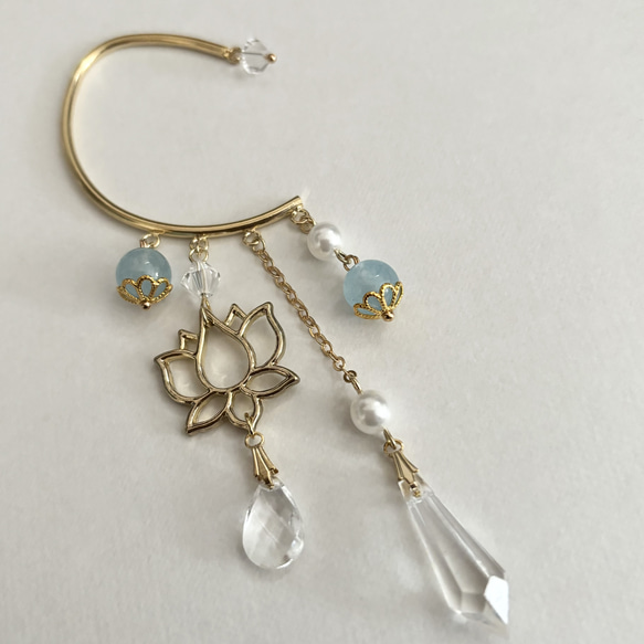 清らかな心 蓮の花のイヤーフック 4枚目の画像