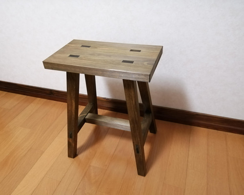 【伝統技法ほぞ組】木製フラワースタンド　花台　幅35cm×高さ45cm　スツール 0202e9044c68dddda9e432b0d33133