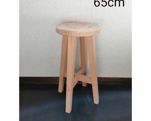 木製スツール　２脚セット　高さ52cm　丸椅子　stool 01cf1ab92753c98279f99c1677fb39