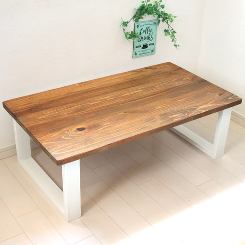 天然木 無垢ローテーブル コーヒーテーブル リビングテーブル 勉強机 棚付き 無垢ローテーブル 100×60cm コーヒーテーブル リビングテーブル