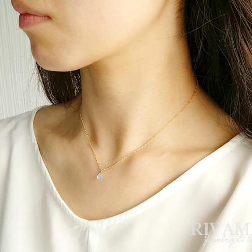 青空のひと粒」スカイブルートパーズネックレス ドロップ ブリオレット 