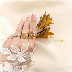 パープル色のくるくる可愛いハートリング♡ ドライフラワーリング 指輪