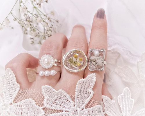 ビオラ リング　⁂　ドライフラワー　指輪 8de9619b4d2d7d08cf22f293e4d34e