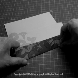 向日葵（ひまわり）文様 お札（紙幣）サイズのハンドメイド封筒／3枚入 5枚目の画像