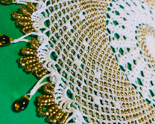 NOKOのカラフルレース編み ゴージャスゴールドドイリー その他