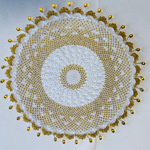 NOKOのカラフルレース編み ゴージャスゴールドドイリー その他