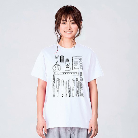 おもしろ かわいい 文房具 Tシャツ メンズ レディース 半袖 おもしろTシャツ おしゃれ 親子 ペアルック プレゼント 5枚目の画像