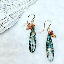 1点物ペア ブラウンフォッシルコーラル柄が素敵ピアスチャーム 1点物ペア ブラウンフォッシルコーラル柄が素敵ピアスチャーム