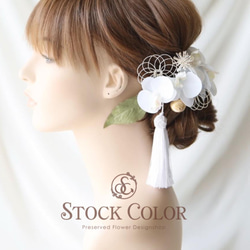ミニ胡蝶蘭と水引飾りのヘッドドレス ヘアアクセサリー 髪飾り＊ウェディング 結婚式 成人式 白無垢 和装 卒業式 袴 2枚目の画像