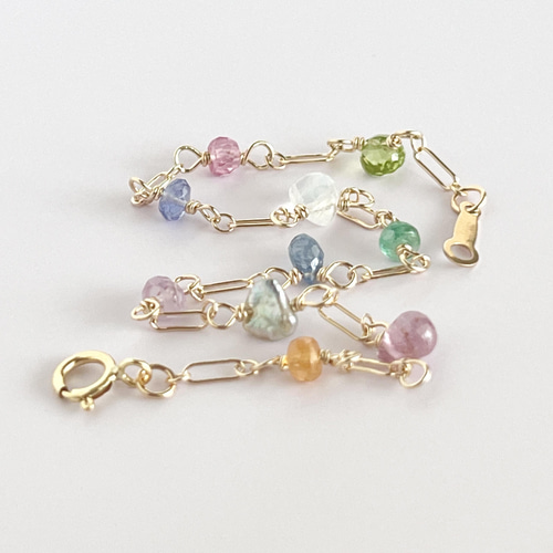 天然石 多色 ブレスレット カラフル天然石のブレスレット2 ブレスレット chicolo 通販