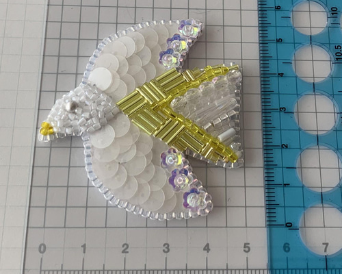 APROSIO＆CO 鳥のビーズブローチ APROSIO＆CO 鳥のビーズブローチ 青い鳥* ビーズ刺繍ブローチ