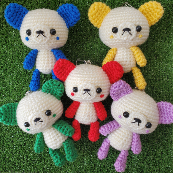 カラフルくまサンキーホルダー あみぐるみ fu-rin 通販 13743042