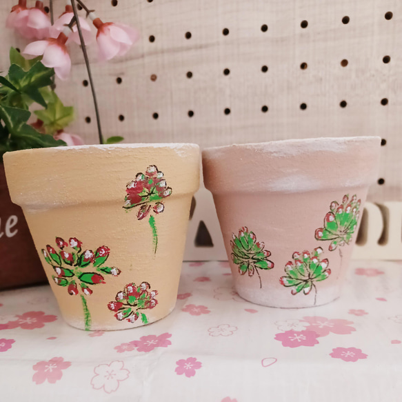 リメイク缶　リメイク鉢　リメ缶リメ鉢　多肉植物　乙女心 乙女心♥リメイク鉢♥手描く 多肉植物 taniku－maruko 通販 13743076