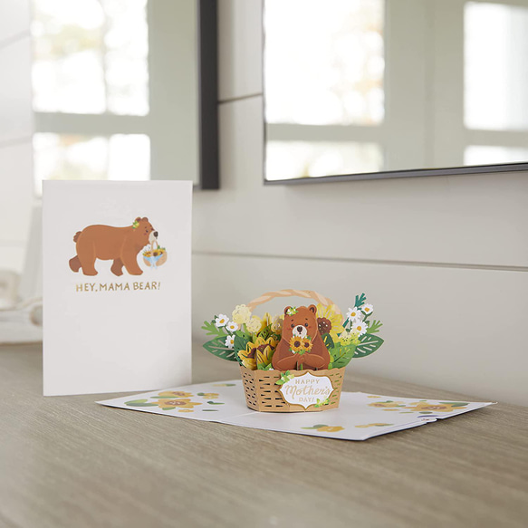 ポップアップグリーティングカード　Mother's Day Mama Bear Basket 9枚目の画像