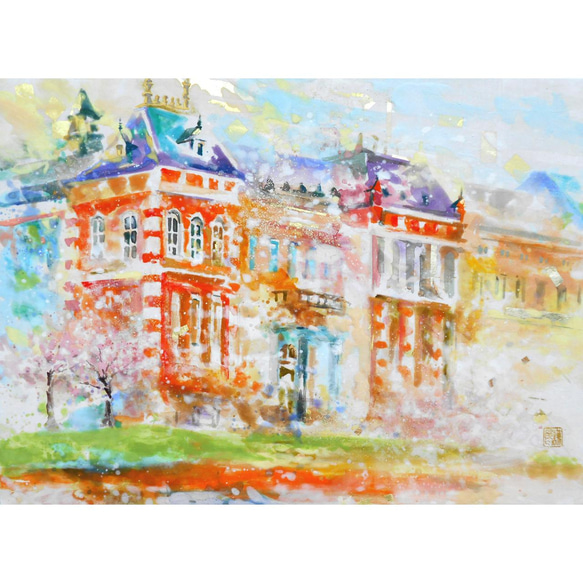 7万円になりました。ご理解をお願いいたします。朝日が昇る街(コピー絵画)本物 7万円になりました。ご理解をお願いいたします。朝日が昇る街