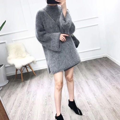 Lillys秋冬コーデ❤️ハイネック モヘアニットワンピース レディース