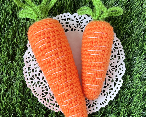あみぐるみ にんじん 2本セット (20cm &15cm) あみぐるみ ぽん 通販