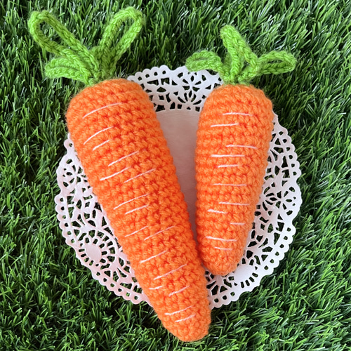 あみぐるみ にんじん 2本セット (20cm &15cm) あみぐるみ ぽん 通販