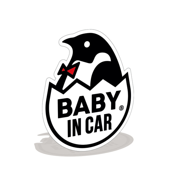 【マグネット】BABY IN CAR カーマグネット アウトドア 子ペンギン ベビーインカー BABYINCAR 1枚目の画像