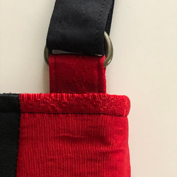 帯リメイクminiショルダーバッグ　赤黒 3枚目の画像