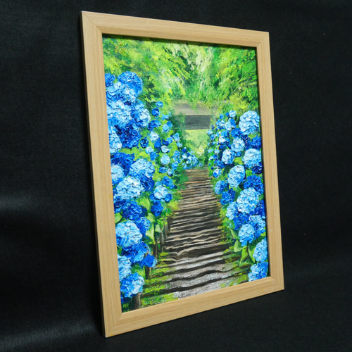 油絵 油彩 油彩画 絵 絵画【あじさい寺】 油絵 油彩 油彩画 絵 絵画【あじさい寺】 | HIROSHI1990