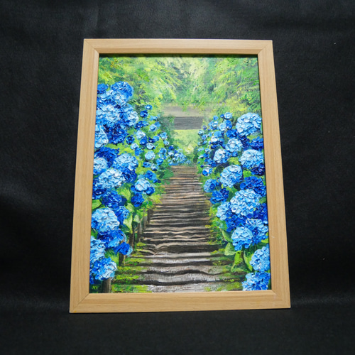 油絵 油彩 油彩画 絵 絵画【森の紫陽花の道】 | HIROSHI1990