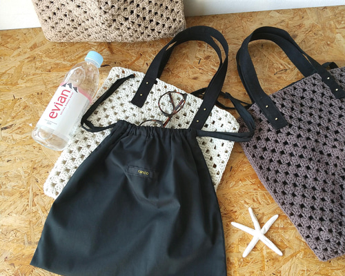 LEMAIRE ニット巾着袋 ベージュ 収納袋付き LEMAIRE ニット巾着袋 ベージュ 収納袋付き