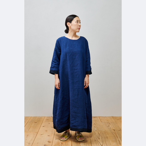 再入荷】bighug リネンリバーシブルドレス○ネイビー ワンピース holy 